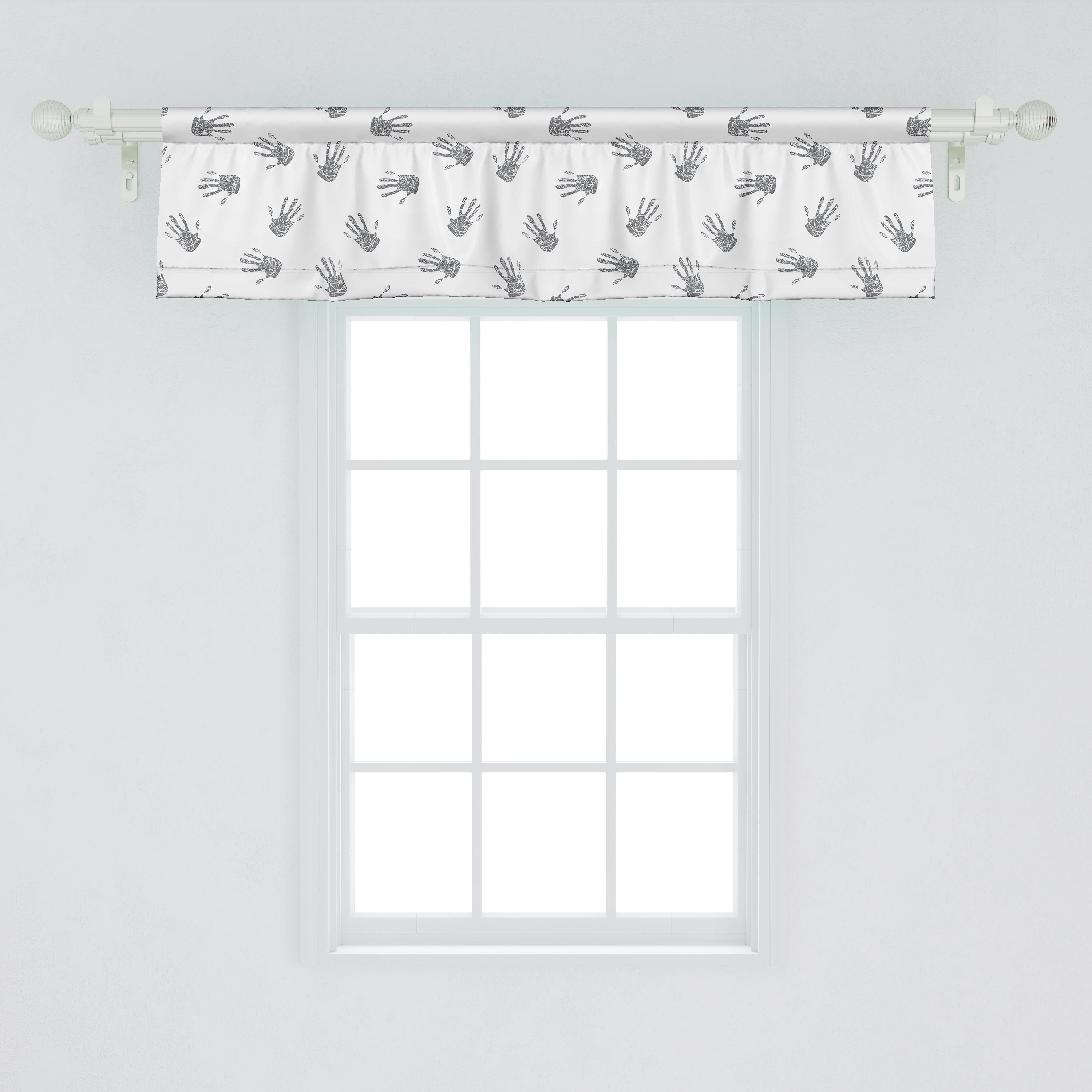 Scheibengardine Vorhang Volant für Küche Stangentasche, Dekor Hände Gestreifte zeitgenössisch Abakuhaus, Microfaser, Dunkle Schlafzimmer mit