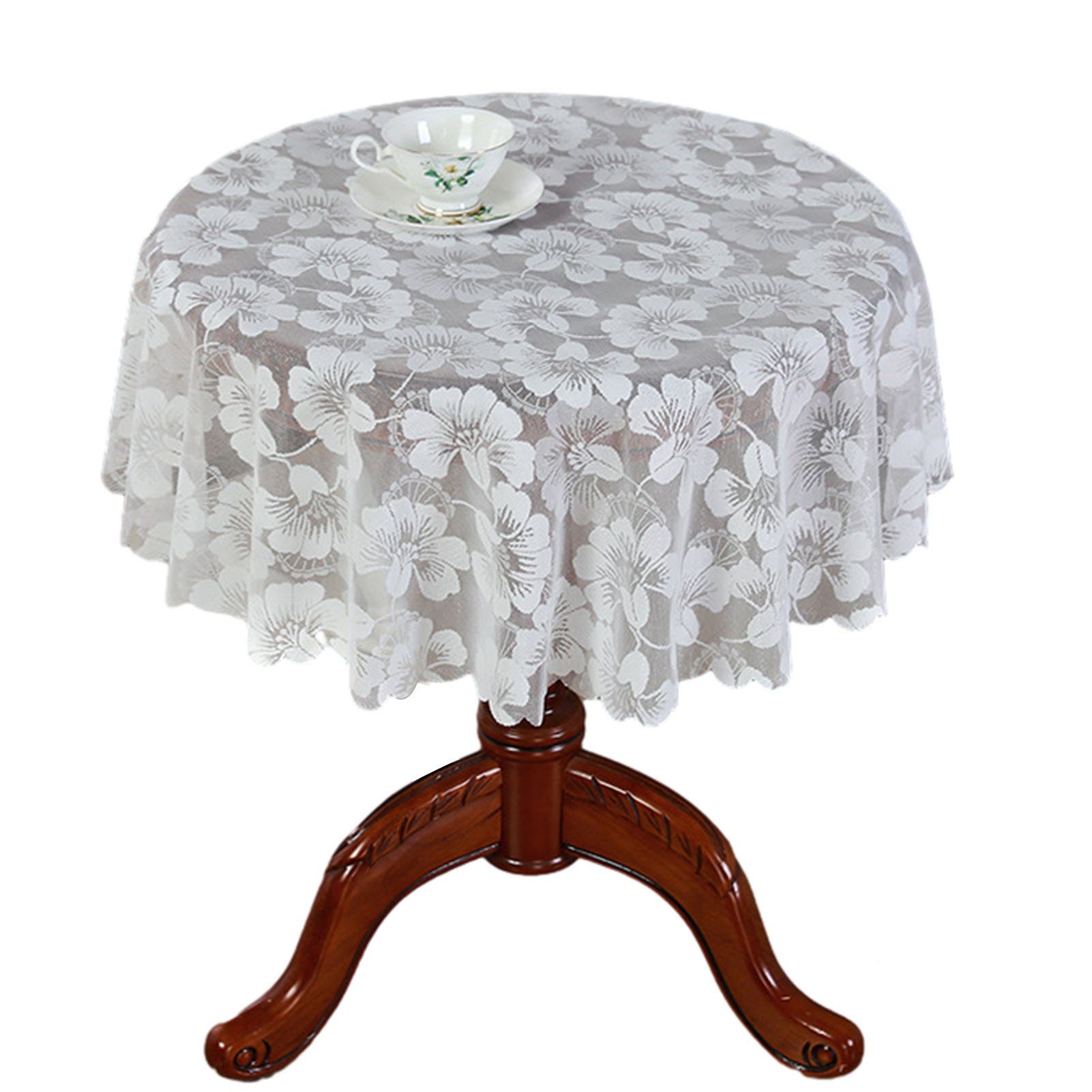 In Dekorative Runde Tischschonbezug Farbe, Blusmart Stilvolle Spitzentischdecke Weißer