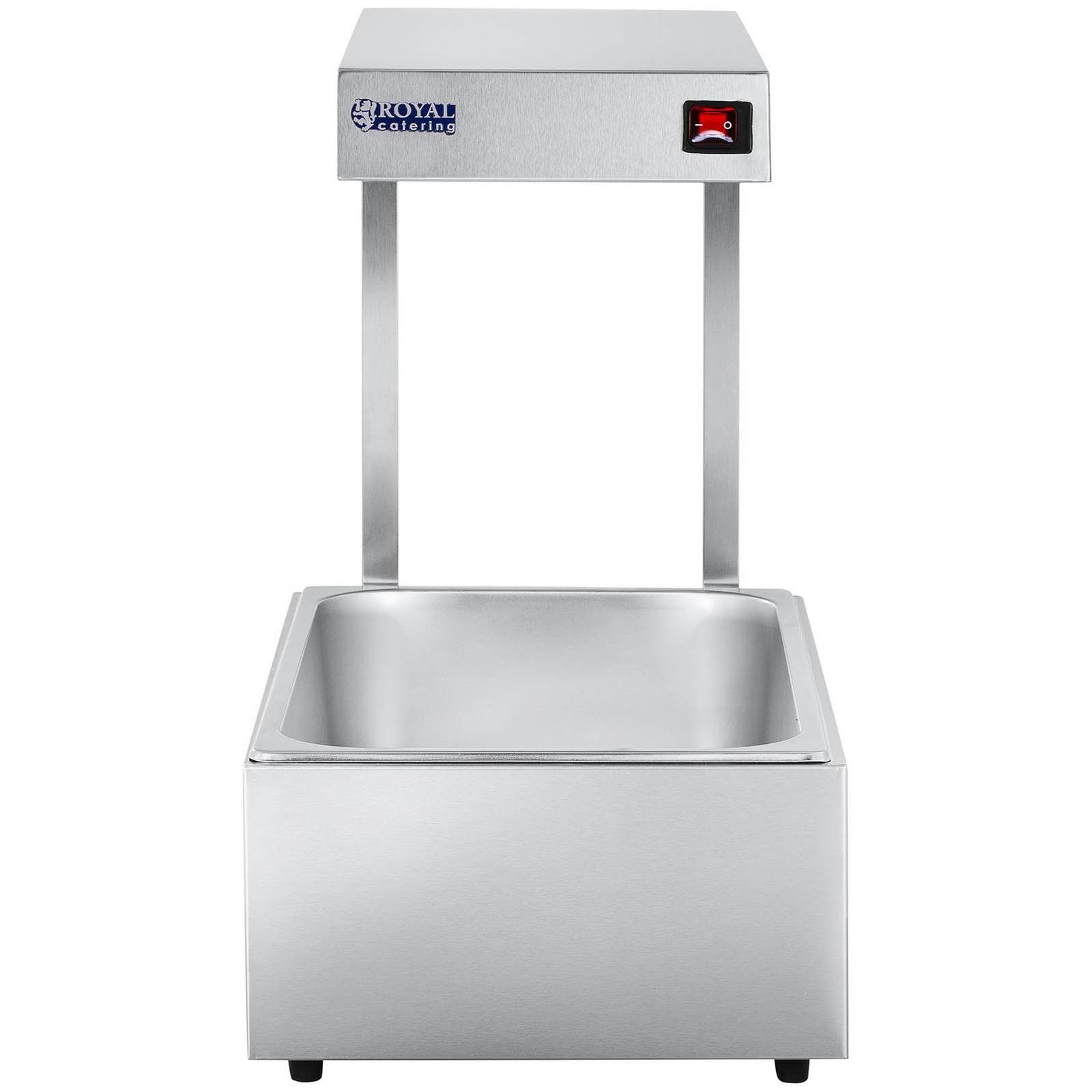 Royal Catering Speisenwärmer Wärmebrücke 500 W 20 l Pommeswärmer GN 1/1 Edelstahl Halogen 80 °C