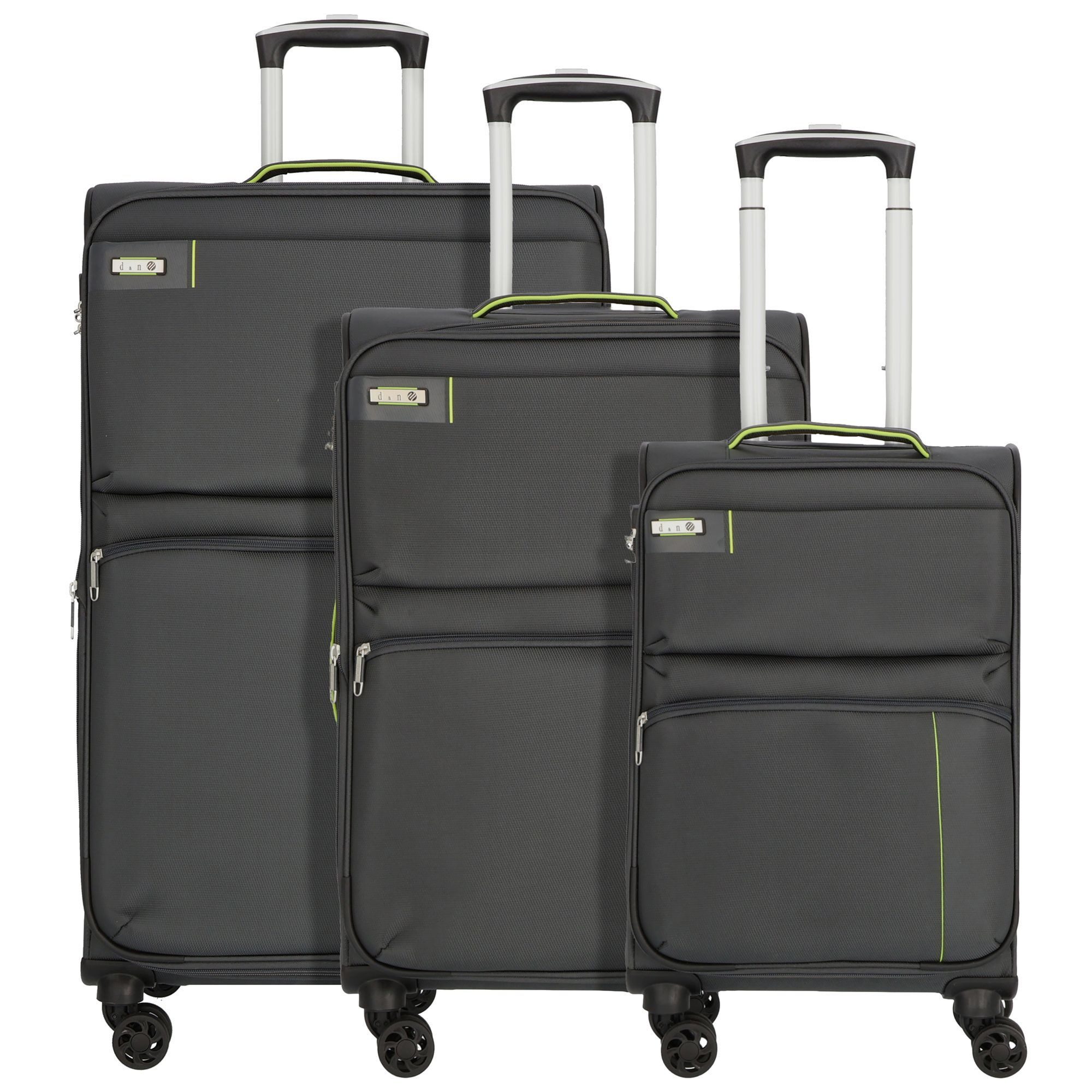 D&N Trolleyset Travel Line 6704, 4 Rollen, (3-teilig, 3 tlg), Nylon