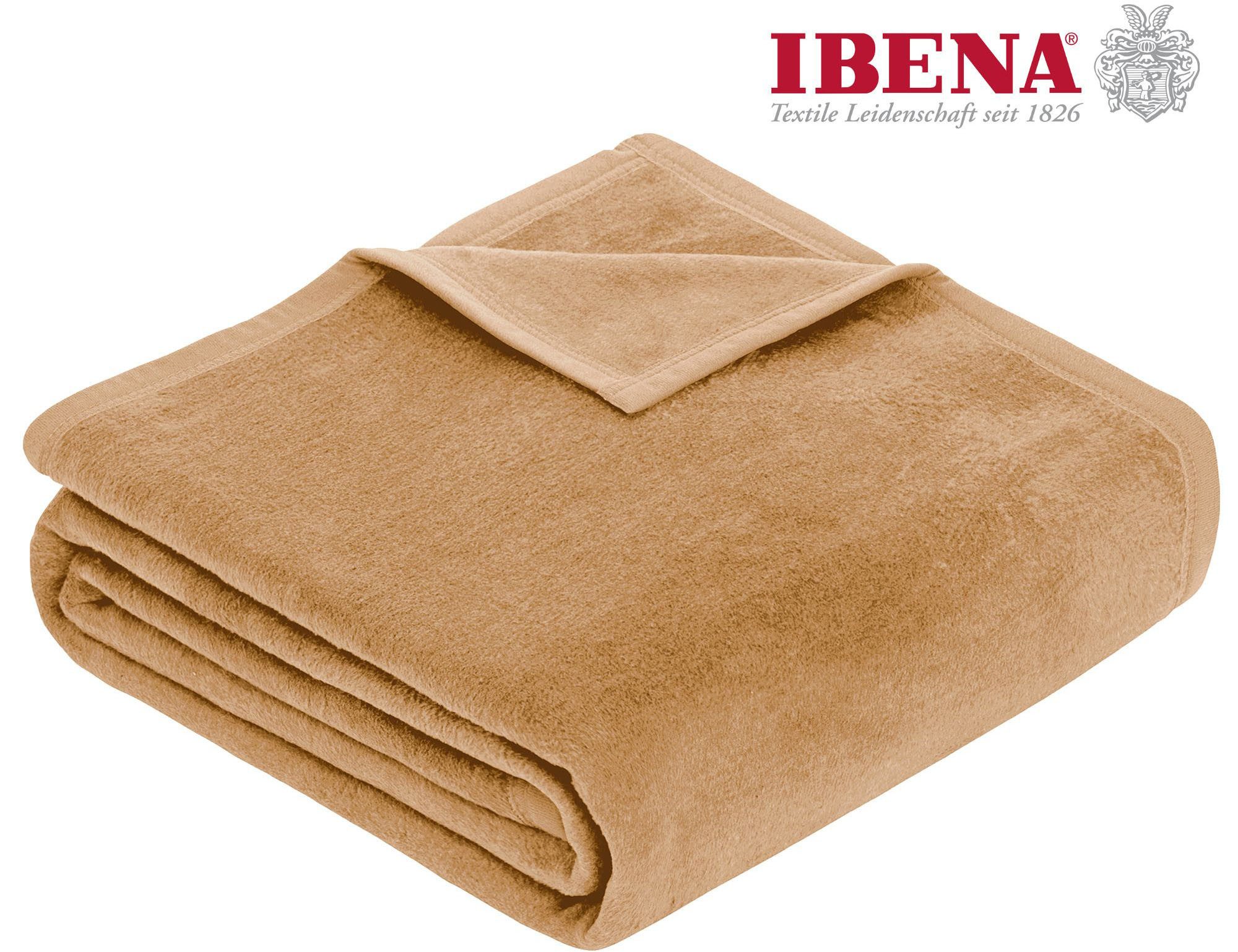 Wohndecke Luxus, IBENA, verschiedene Größen, unifarbenes Design, Kuscheldecke