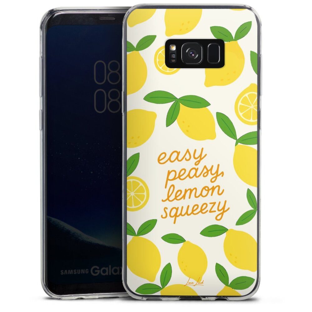 DeinDesign Handyhülle Zitrone Spruch Statement Easy Peasy Lemon Queezy, Samsung Galaxy S8 Plus Slim Case Silikon Hülle Ultra Dünn Schutzhülle