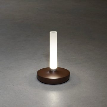 KONSTSMIDE LED Tischleuchte Biarritz, LED fest integriert, Warmweiß, Biarritz USB-Tischleuchte rost, 1800/2700/4000K, dimmbar