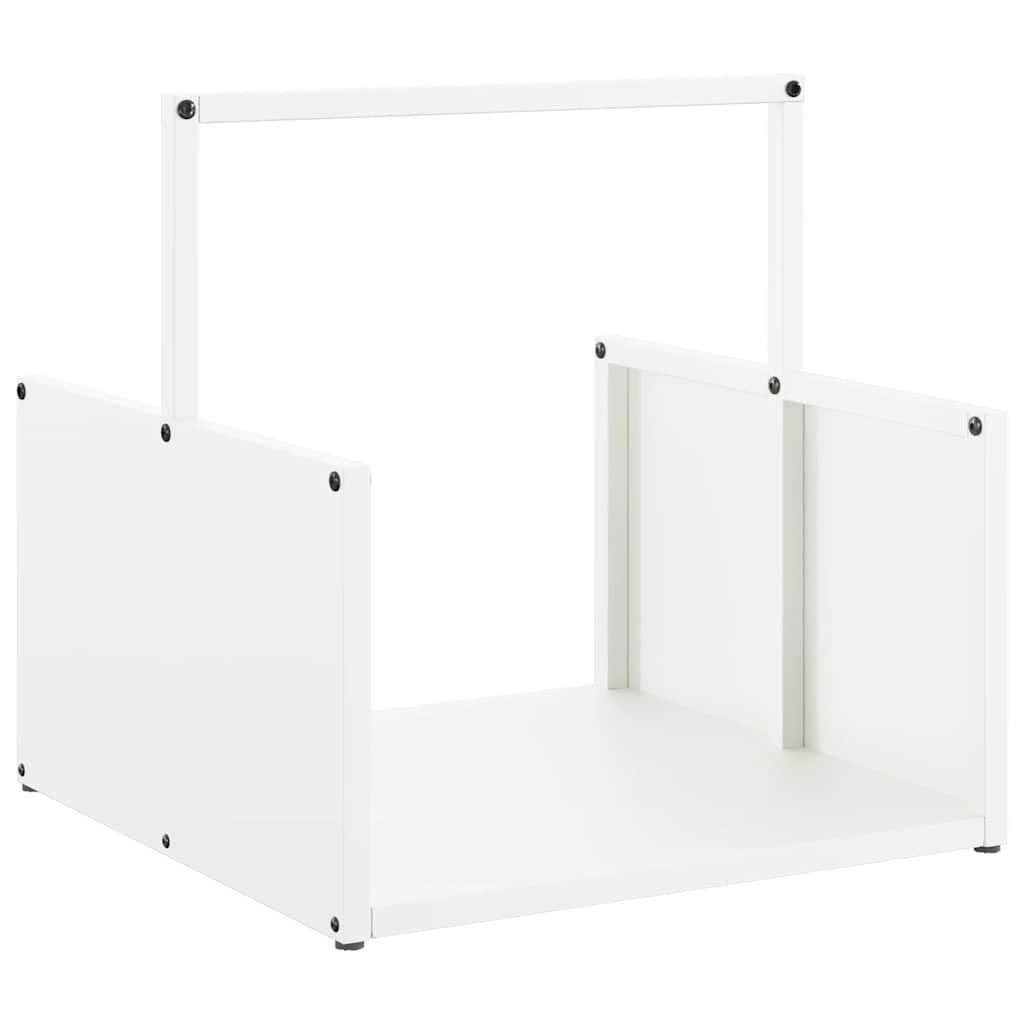 vidaXL Kaminholzregal Brennholzregal Weiß 40x40x40 cm Kaltgewalzter Stahl
