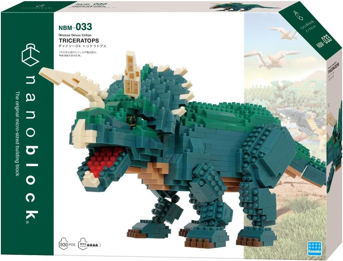 Crunchyroll 3D-Puzzle Nanoblock - Triceratops Deluxe - 930 Teile, Puzzleteile