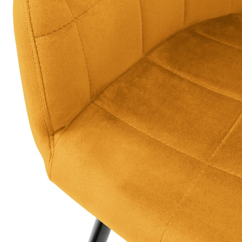 ML-DESIGN Stuhl Esszimmerstuhl ergonomisch & gepolstert, Esstischstuhl mit Rückenlehne (6 St), Wohnzimmerstuhl Senf Samtbezug Küchenstuhl Polsterstuhl – Bild 5 von 5