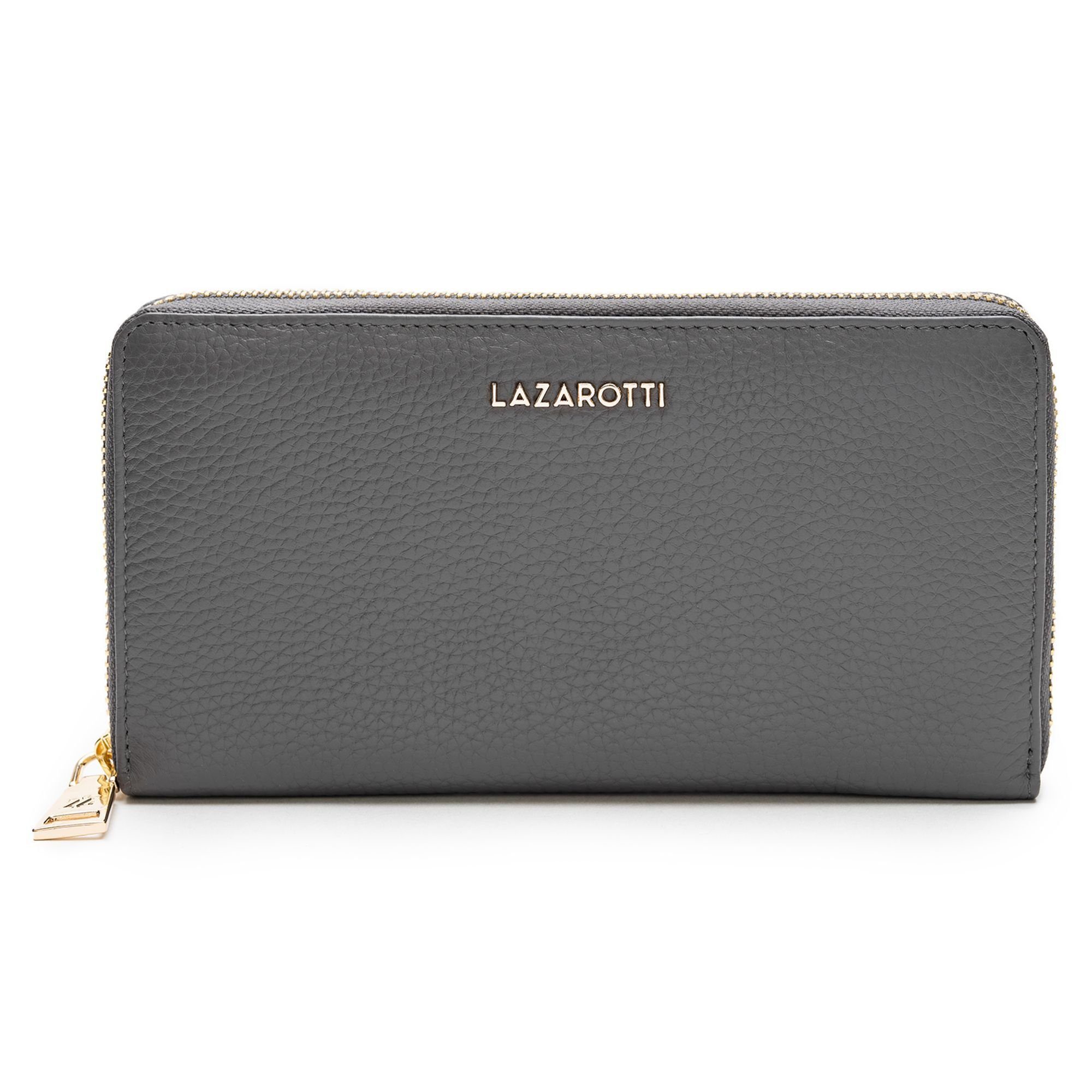 Lazarotti Geldbörse Bologna Leather, grey Leder