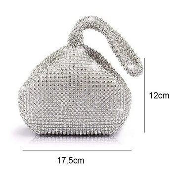 Fivejoy Abendtasche Kettentasche Clutch Damen (Elegante Envelope Tasche Kettentasche Schultertaschen, Glitzer Abendtasche), für Hochzeit Party Freizeit Date Cocktail-Party Silber