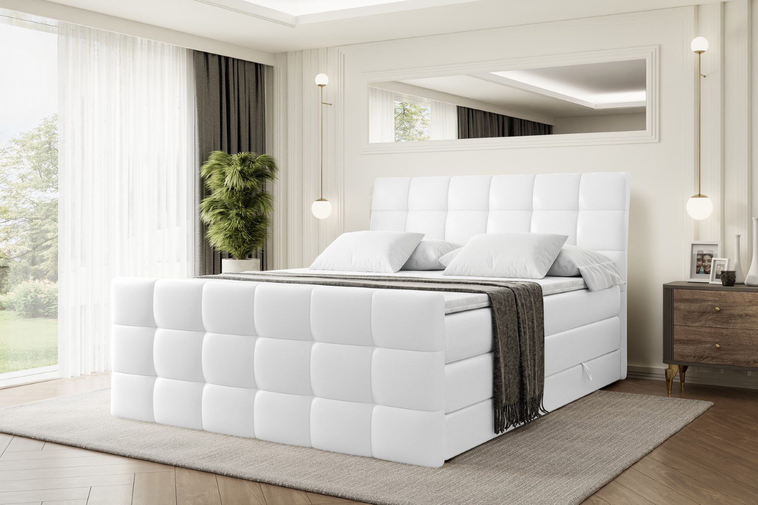 ALTDECOR Boxspringbett BRUGO-Z KING (Multipocket-Matratze H4 günstig online kaufen