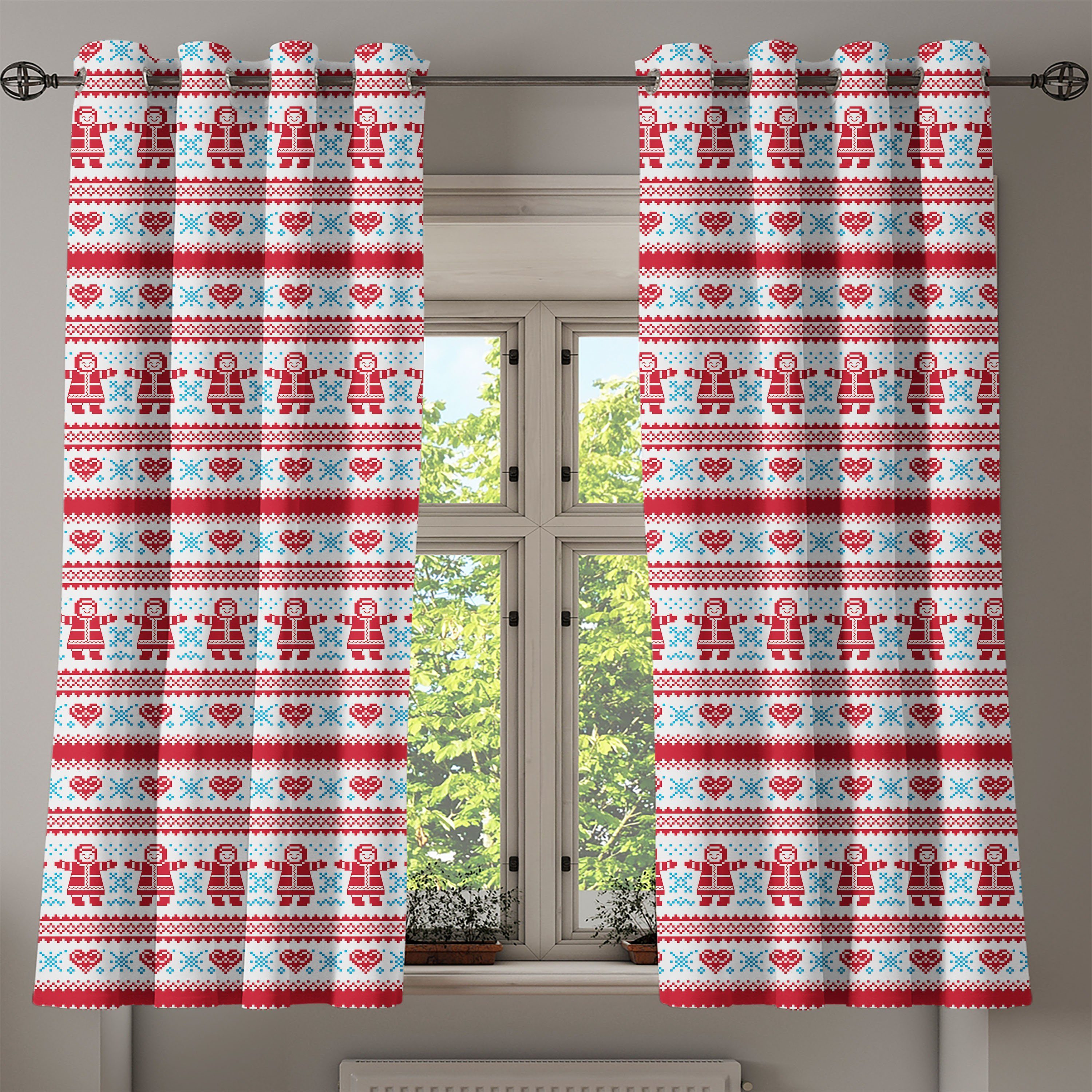 Gardine Dekorative 2-Panel-Fenstervorhänge für Schlafzimmer nordisch Abakuhaus, Weihnachten Wohnzimmer, Inspired Ornament