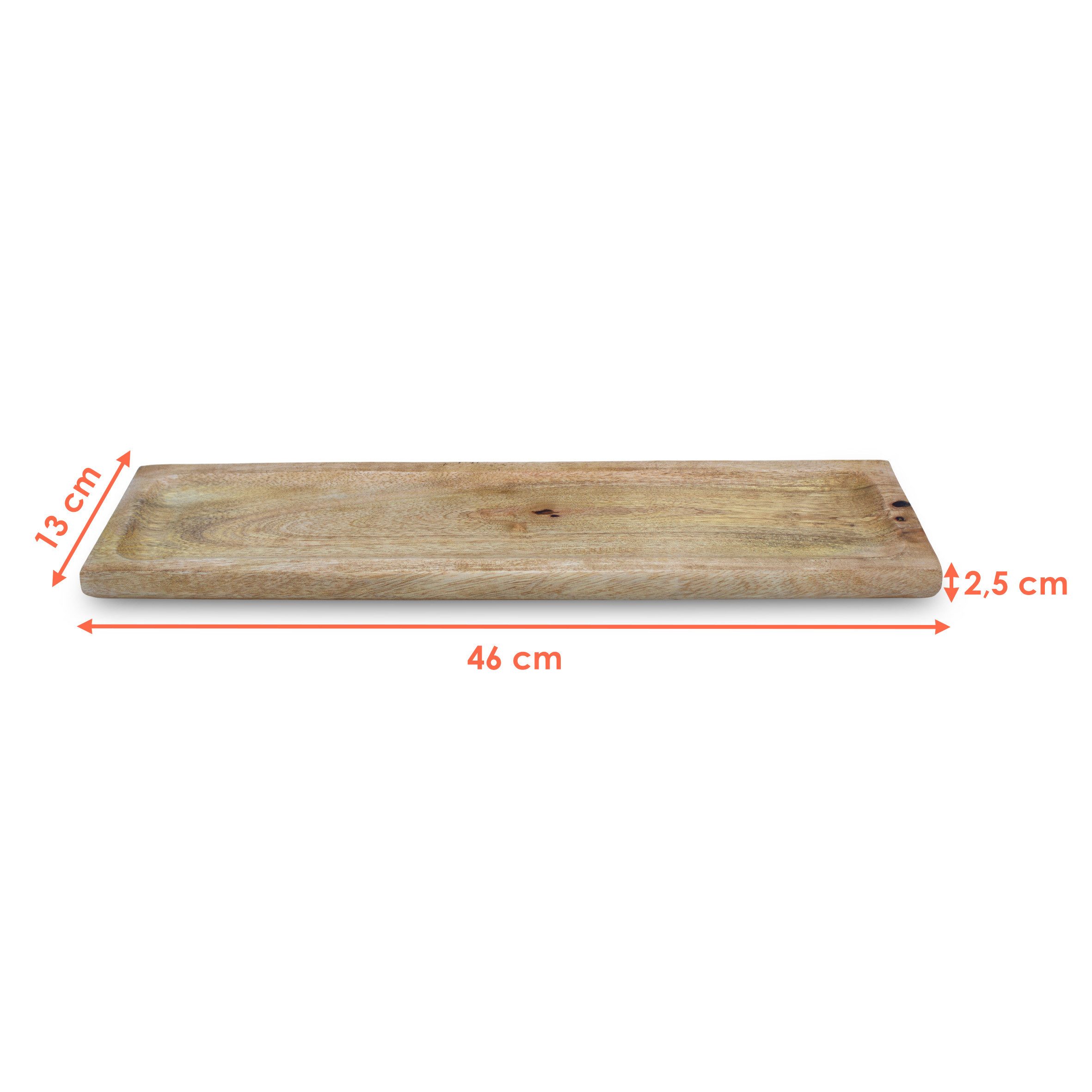 Spetebo Dekotablett Mangoholz Kerzentablett natur - 46 x 13 cm (Stück, 1 St günstig online kaufen