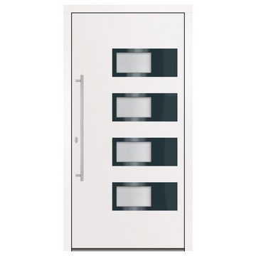 vidaXL Zimmertür Haustür Weiß 110x210 cm Aluminium und PVC Eingangstür Hauseingang
