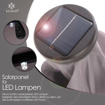 KESSER Ampelschirm, Alu Ampelschirm LED Solar Abdeckung mit Kurbelvorrichtung