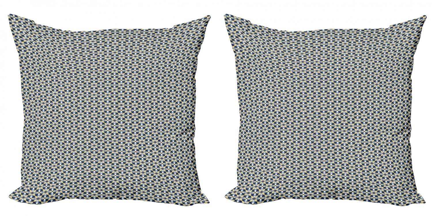 Kissenbezüge Modern Accent Doppelseitiger Digitaldruck, Abakuhaus (2 Stück), Blumen Abstract Ornament Tile