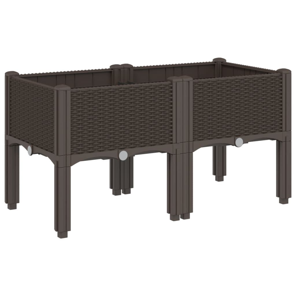 vidaXL Blumentopf Pflanzkasten mit Beinen Braun günstig online kaufen