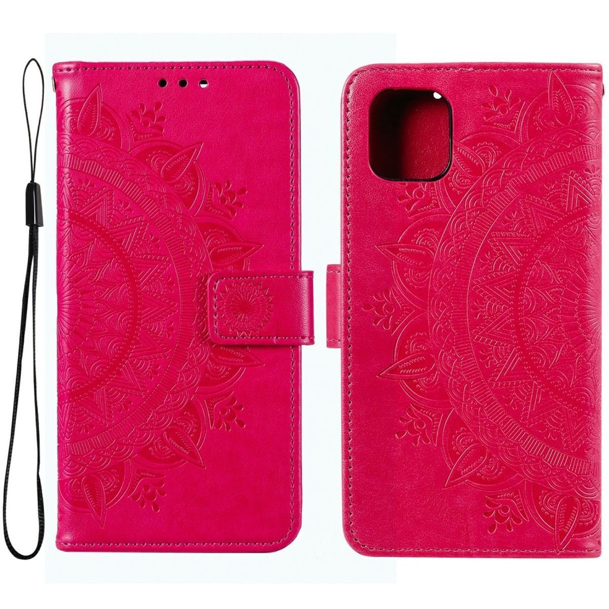 CoverKingz Handyhülle Hülle für Samsung Galaxy A03 Handyhülle Flip Case Cover Schutzhülle 16,5 cm (6,5 Zoll), Klapphülle Schutzhülle mit Kartenfach Schutztasche Motiv Mandala