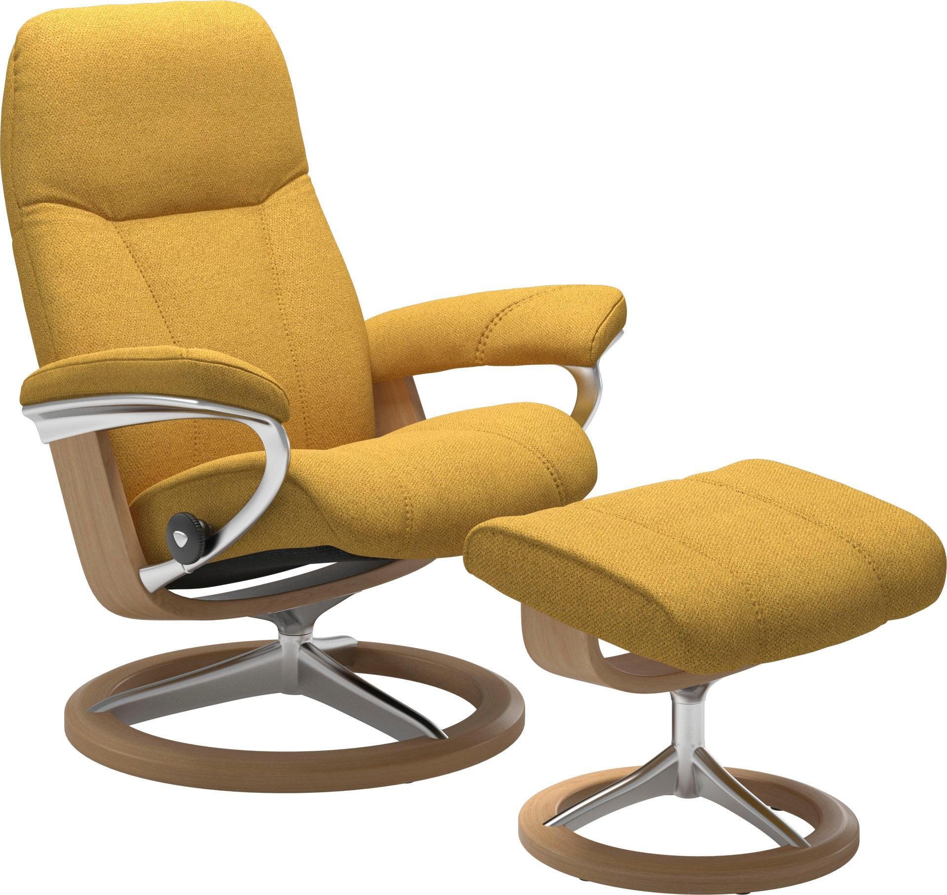 Stressless® Relaxsessel Consul (Set, Relaxsessel mit Hocker), mit Hocker, mit Signature Base, Größe L, Gestell Eiche