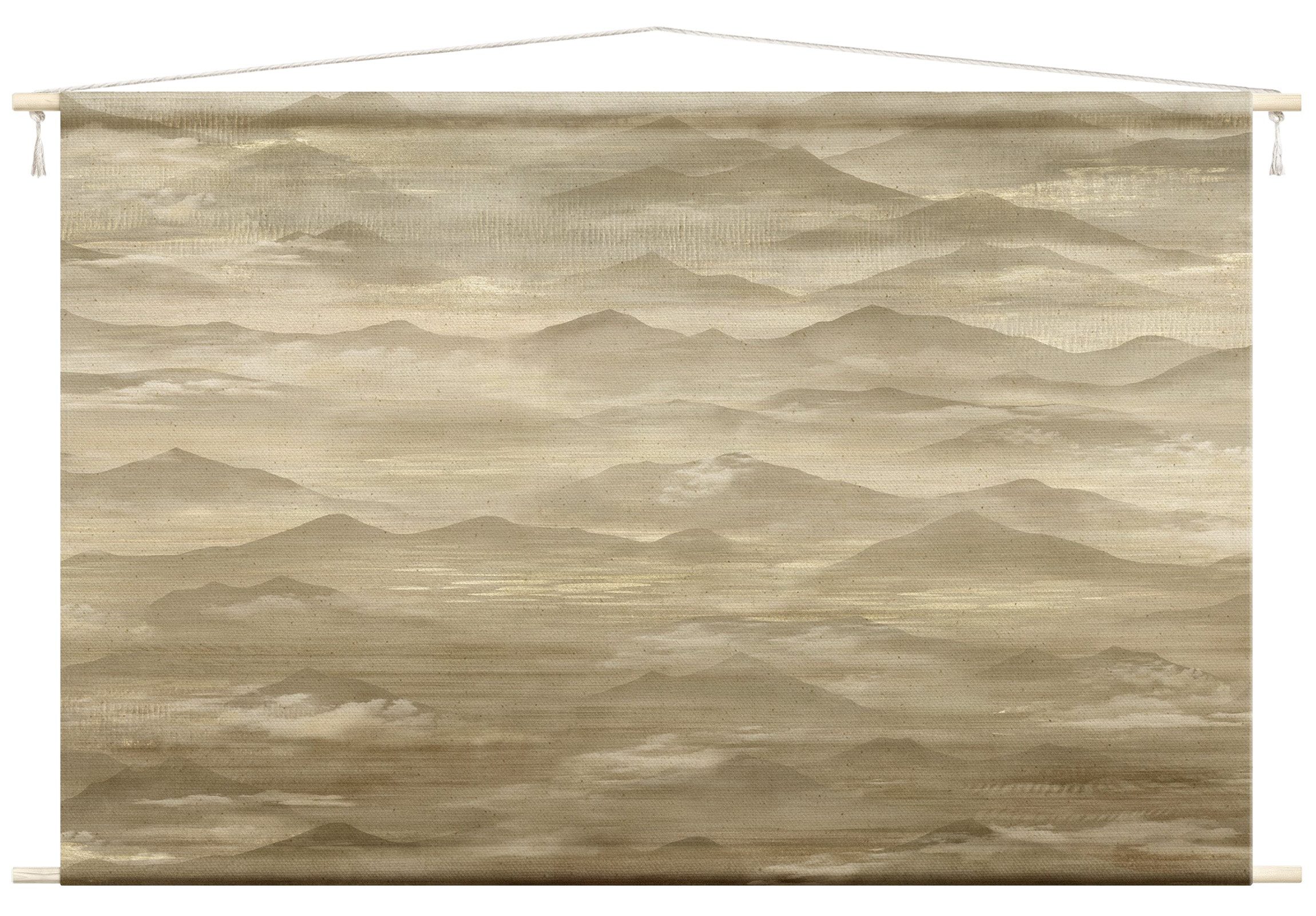 Bilderdepot24 Wandteppich modern Vintage Kunst Natur Städte beige, rechteckig, Höhe: 2.6 mm, großes Wandbild aus Natur-Baumwolle Wandbehang Stoffbild Tuch Wollseil