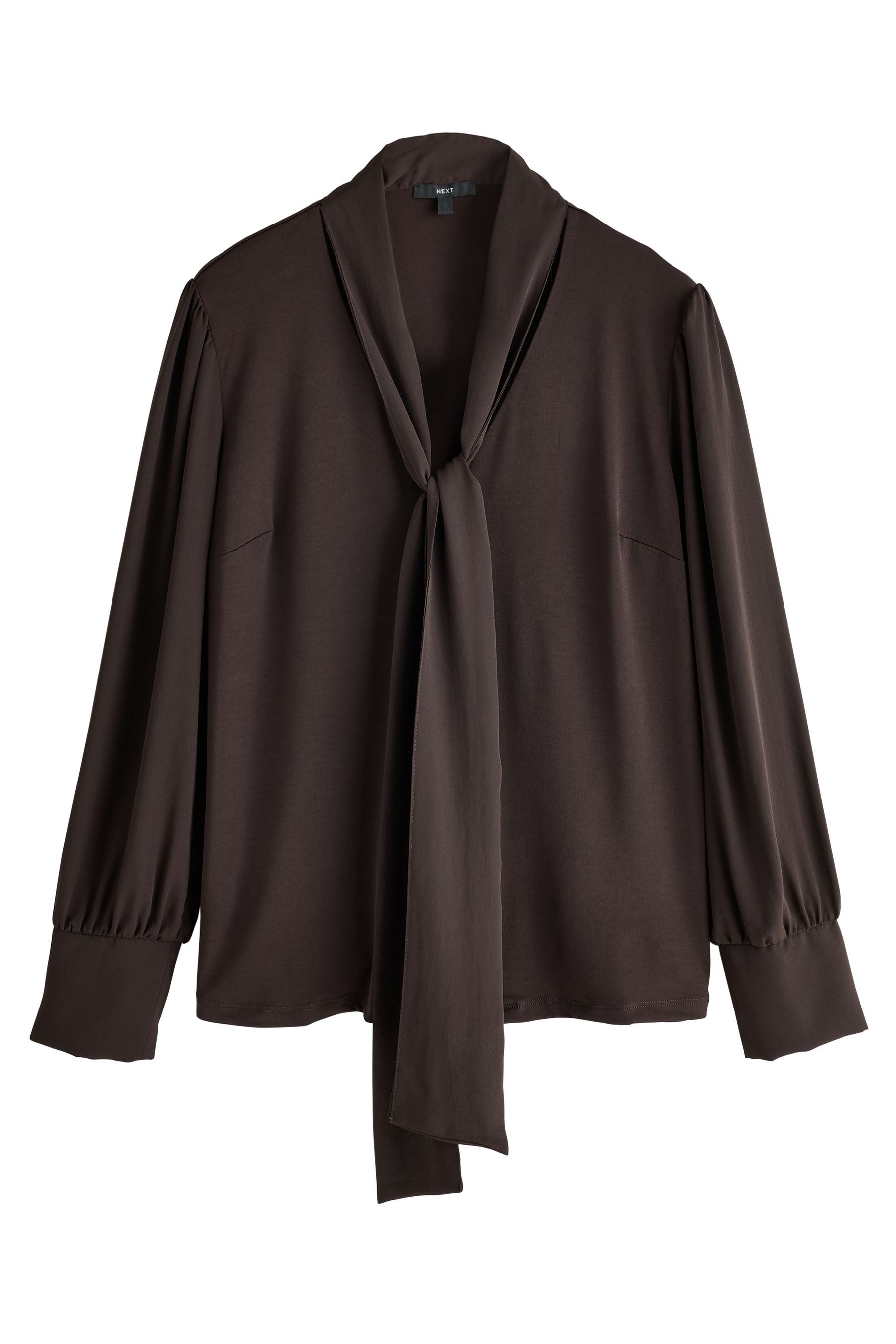 Next Langarmbluse Langärmelige Bluse mit Schalausschnitt (1-tlg)