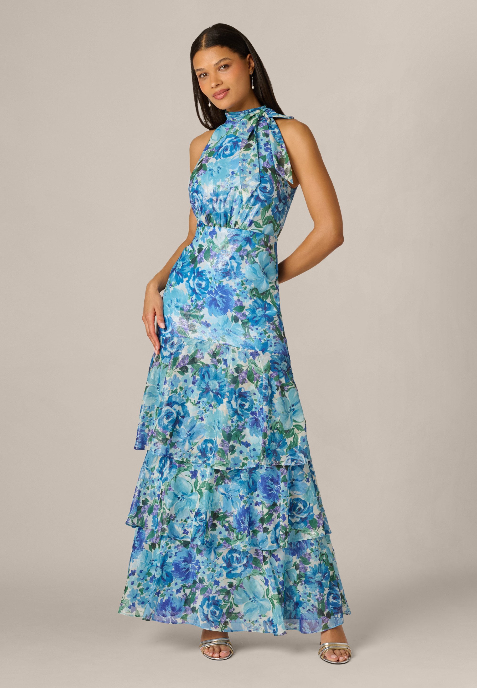 Adrianna Papell Sommerkleid Glazed Chiffon Gown Verträumtes und romantisches Chiffonkleid