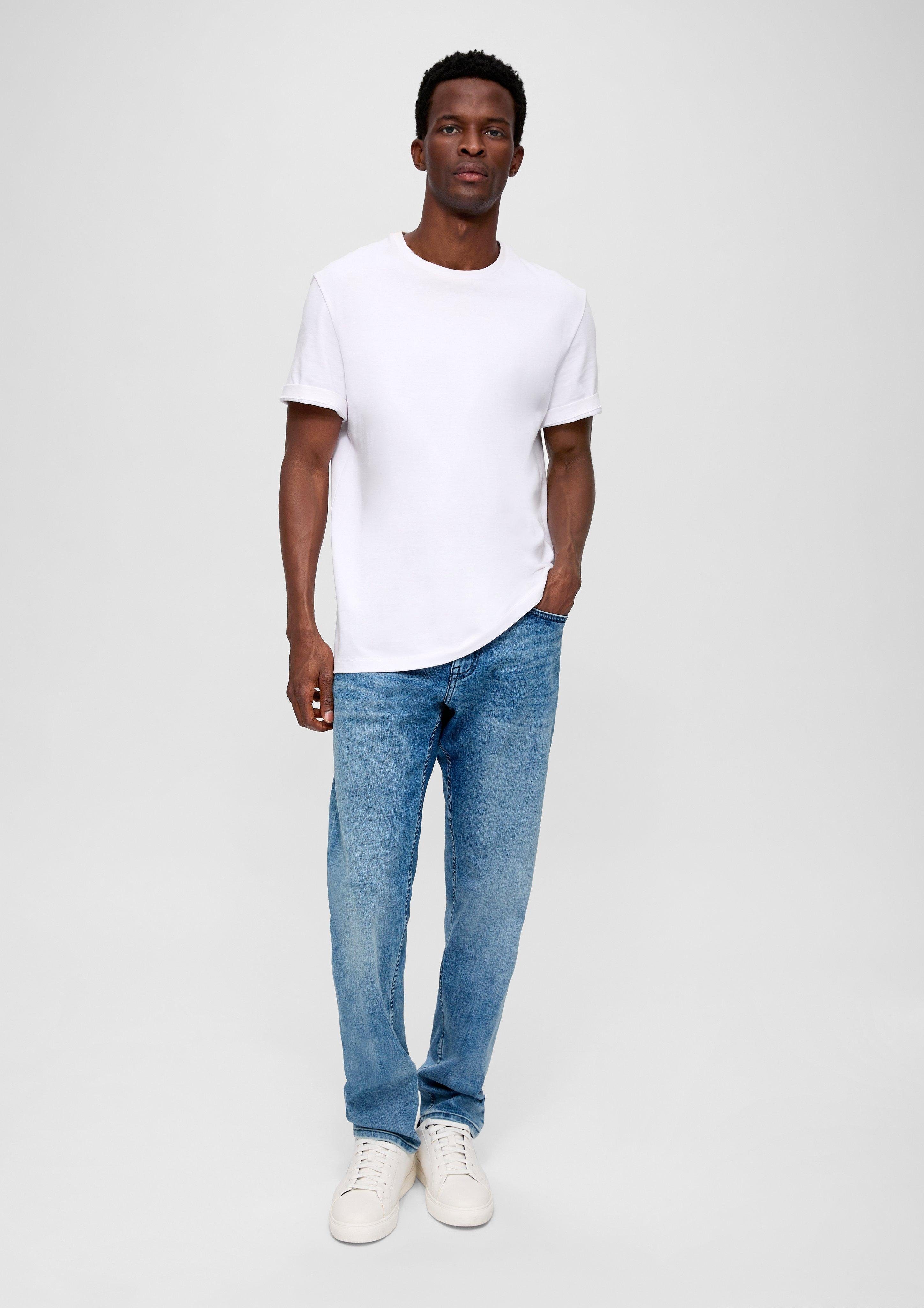 s.Oliver Stoffhose Jeans Mauro / Regular Fit / High Rise / Tapered Leg Label-Patch, Waschung | Stoffhosen
