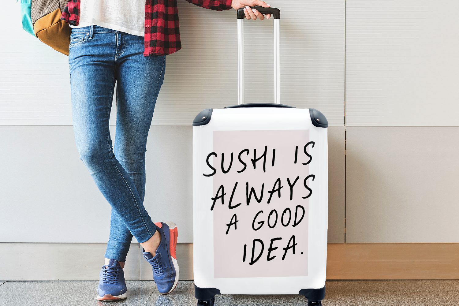 gute ist Sushi Essen, Idee Handgepäck - Zitate 4 immer Ferien, eine für rollen, - Reisekoffer Reisetasche Rollen, mit Sprichwörter MuchoWow Trolley, - Handgepäckkoffer