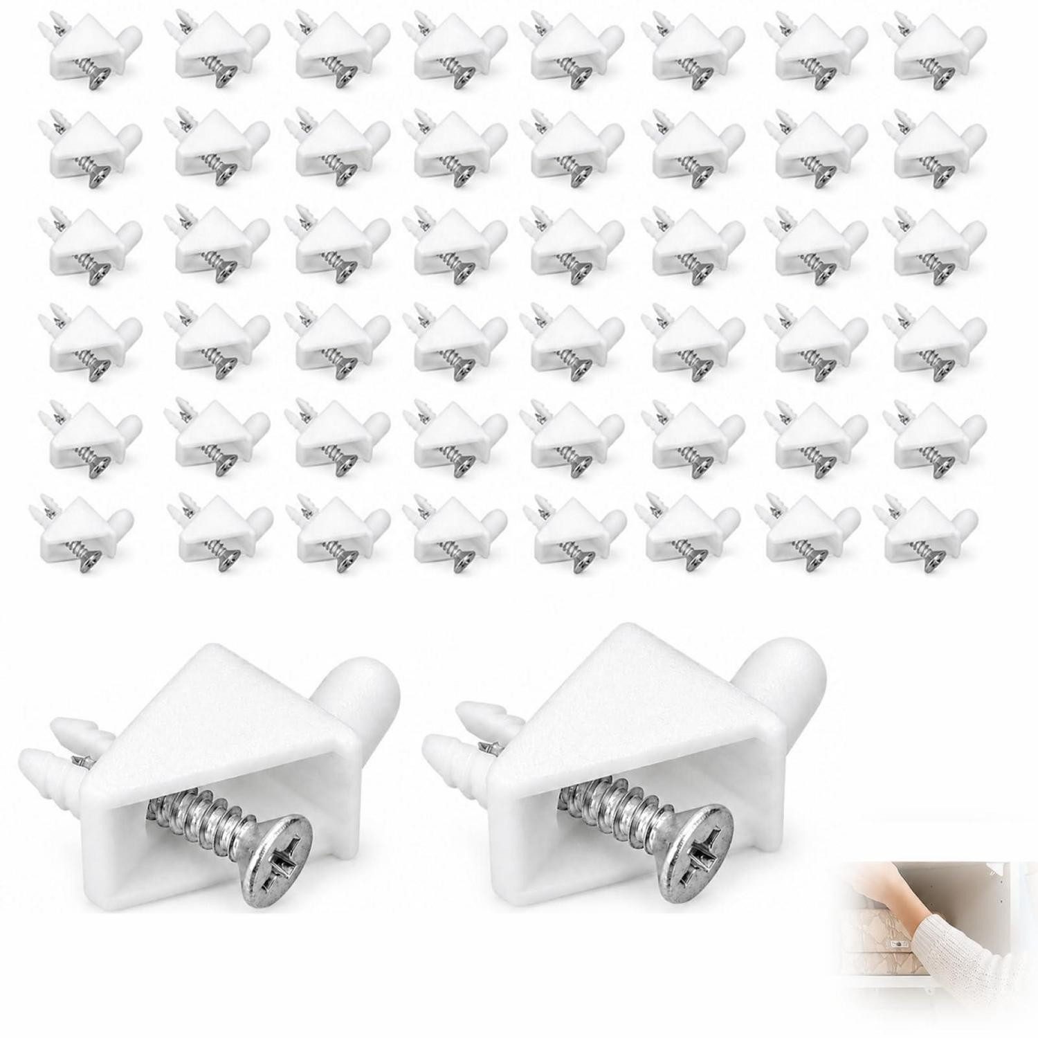 LuxusKollektion Regalelement Bodenträger 5mm Kunststoff Weiß 50 Stück, 50-tlg.