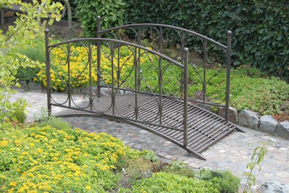 Garden Pleasure Brücke, Stahl Gartenbrücke Teichbrücke Antik Optik