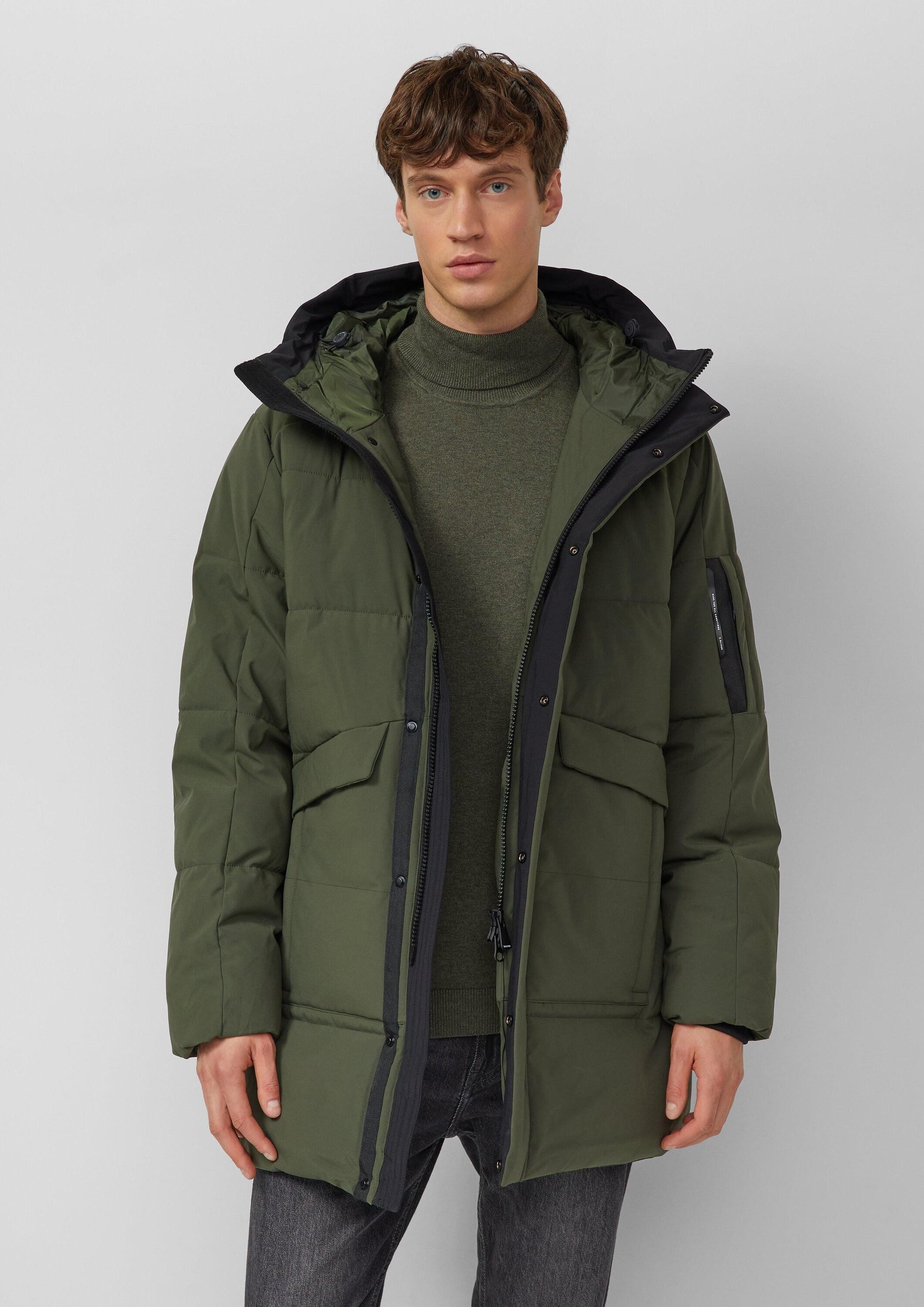 s.Oliver Winterjacke Outdoor-Jacke Wasserabweisender Puffer-Parka mit Kapuze und sportiven Details