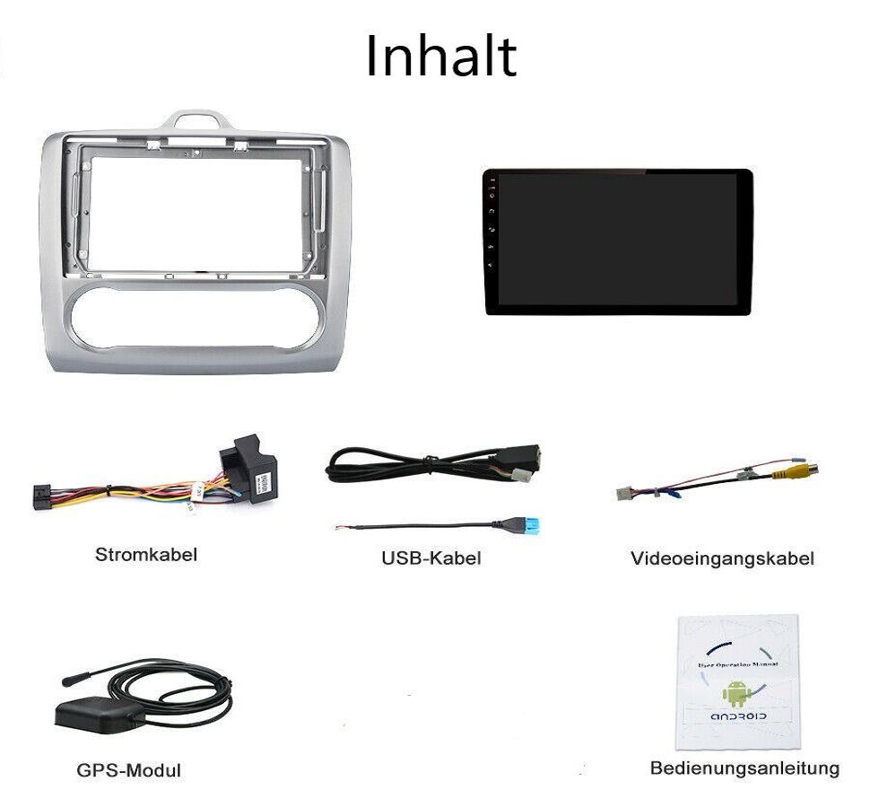 GABITECH 9 zoll Autoradio GPS Navi für Ford Focus 2 MK2 MK3 Exi AT 4GB RAM Autoradio (Drahtloses Carplay & AndroidAuto,3D Navi, 4GB RAM; 64GB ROM,WiFi,DAB)
