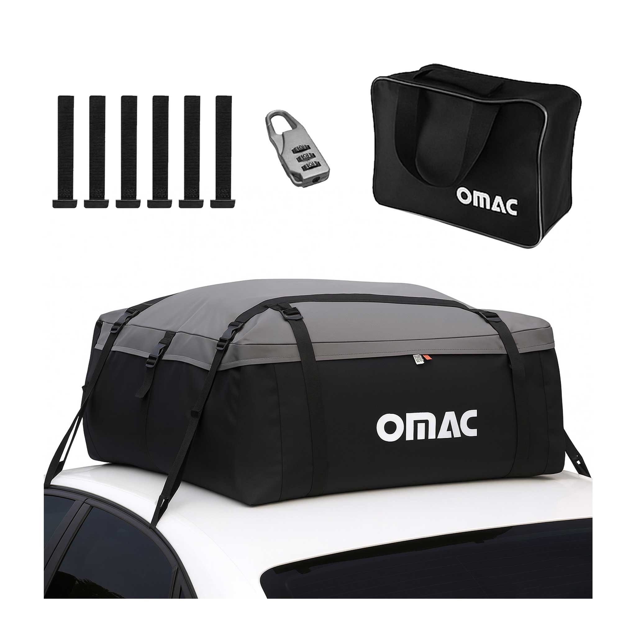 OMAC Dachbox Auto Dachtasche Dachkoffer Dachbox Faltbar Gepäcktasche 500 Liter, Wasserdichtes,Abnehmbar, Befestigungsbänder