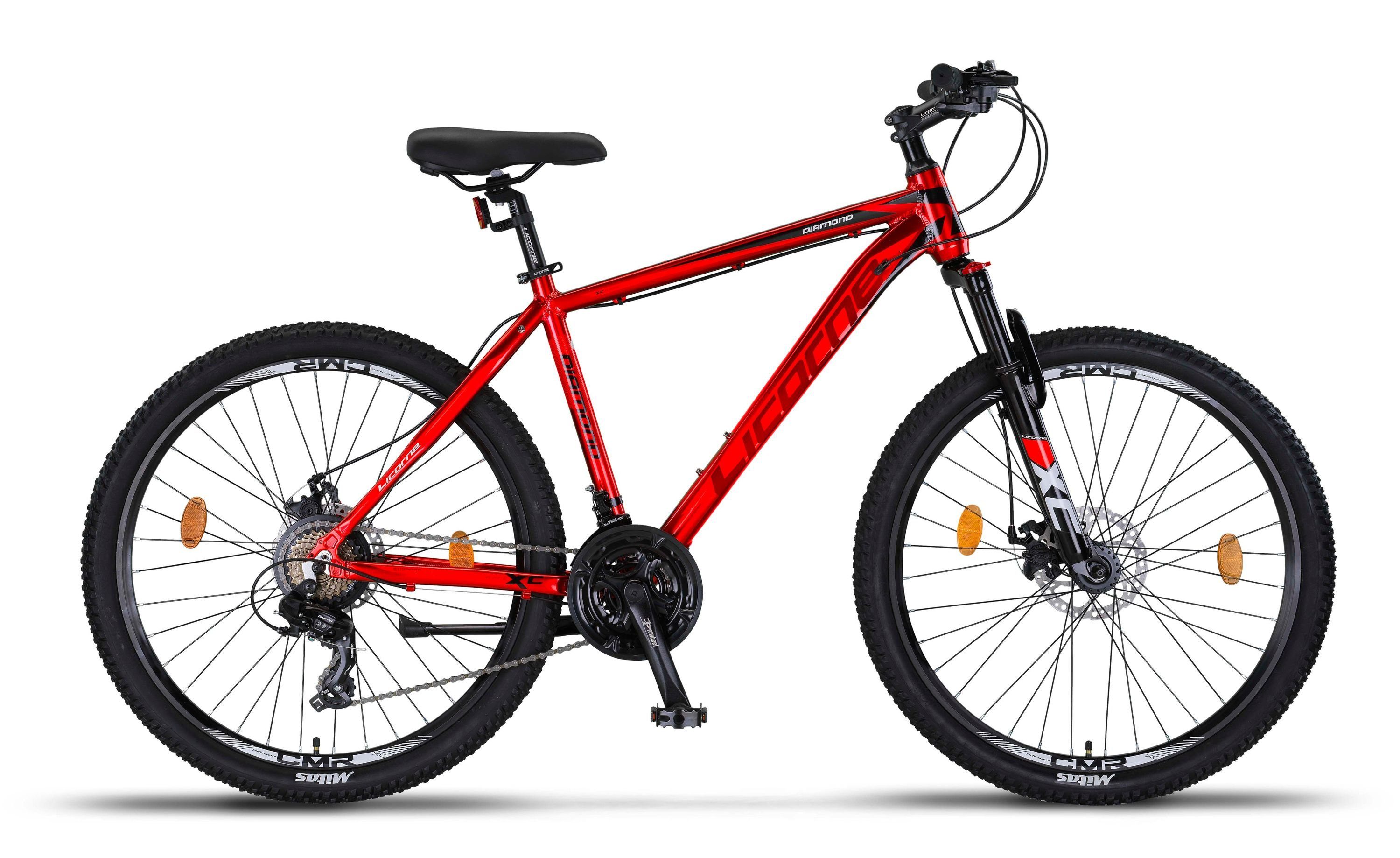 21 Diamond Licorne Zoll, 26, Premium 29 Alu Mountainbike Bike Rot Licorne und 27.5 Mountainbike Gang Bike