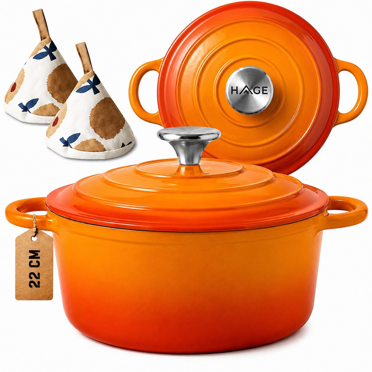 Torvon Bräter Gusseisen-Topf emailliert 22 cm