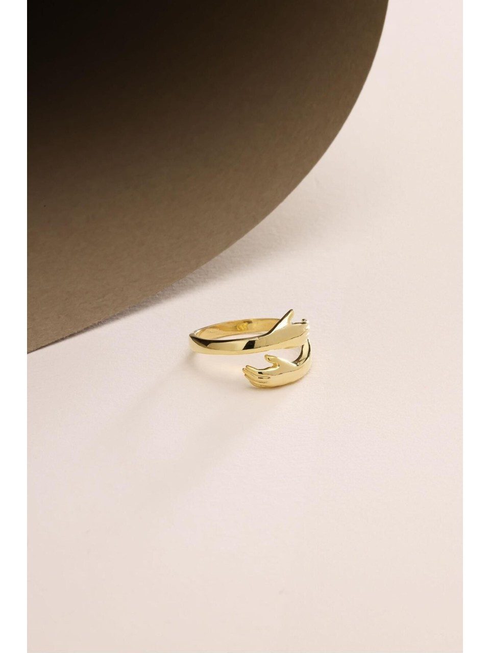 Nisan Silberring, Silber Verstellbarer Ring mit Umarmenden Händen, Goldplat günstig online kaufen