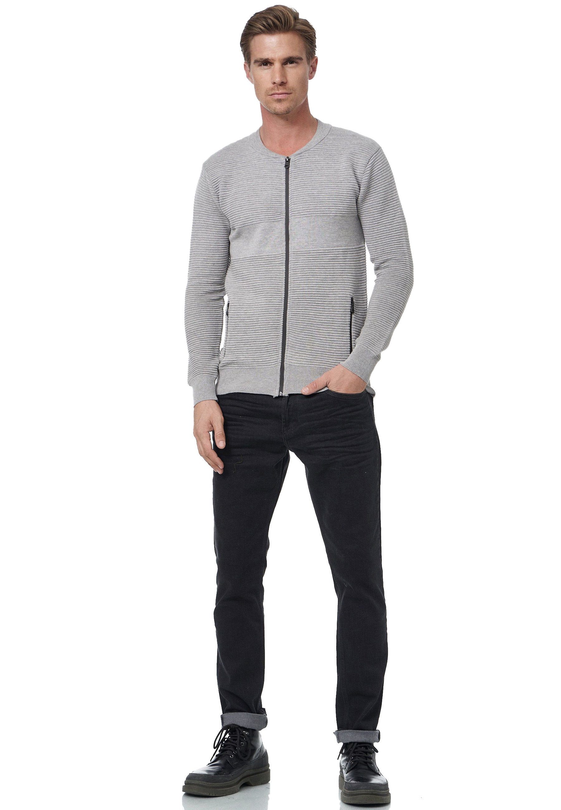 Rusty Neal Strickjacke im trendigen Ripp-Design günstig online kaufen