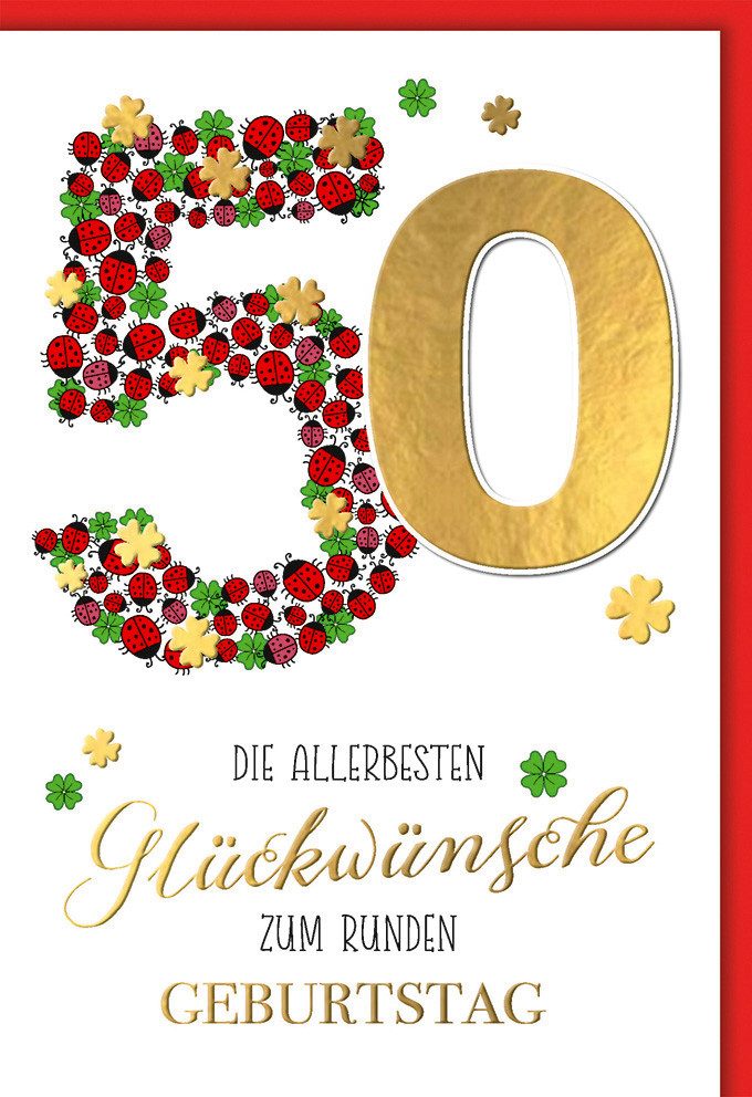 Verlag Dominique Grußkarten 50. Geburtstag Karte mit Umschlag