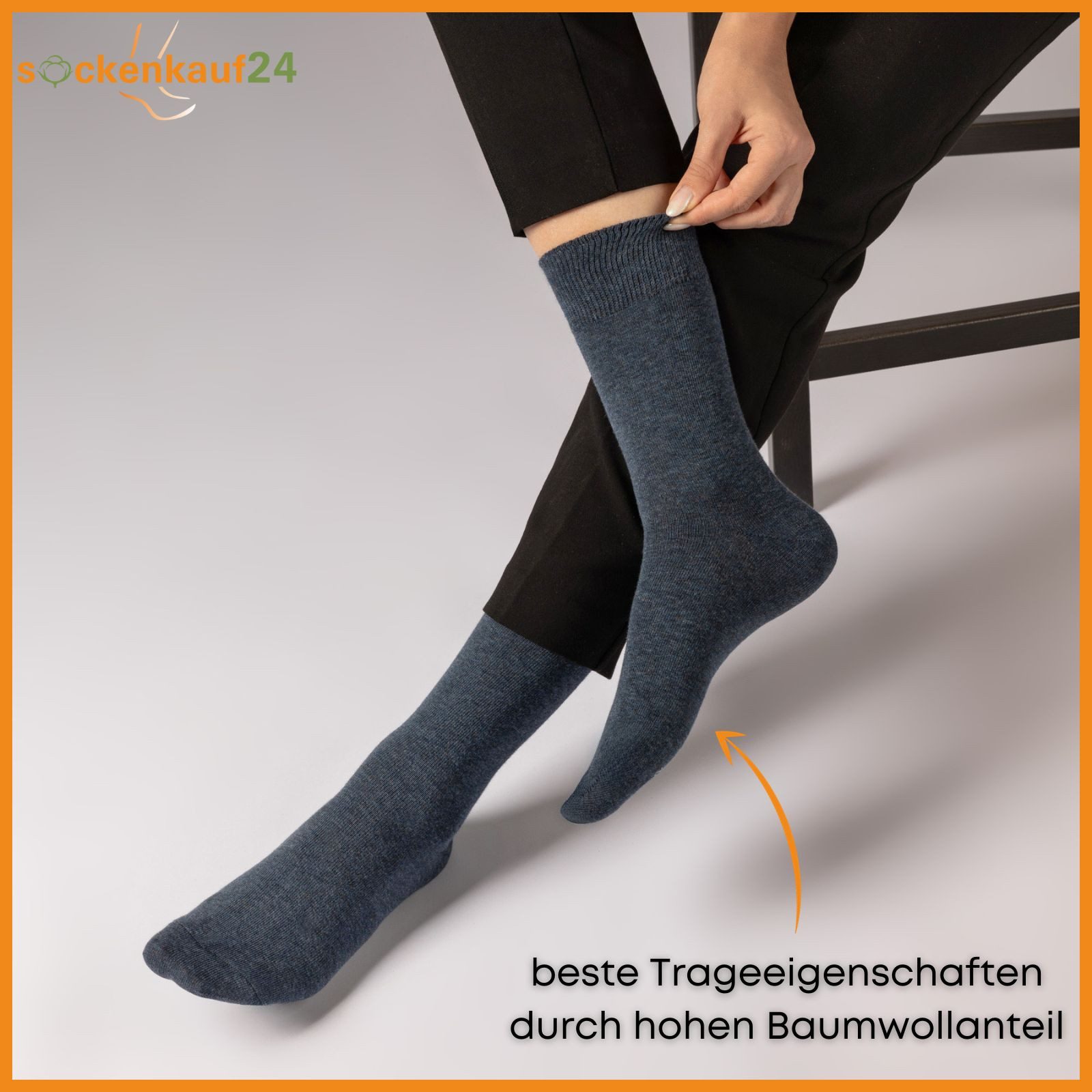sockenkauf24 Basicsocken 6 oder 12 Paar Socken Damen & Herren Business Socken Baumwolle (Jeansmix, 6-Paar, 39-42) Komfortbund atmungsaktiv - Basicline 70203