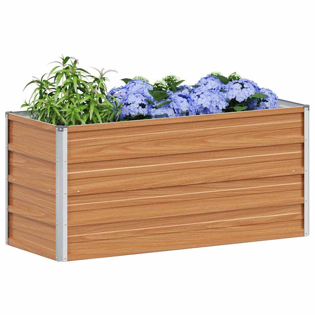vidaXL Hochbeet Hochbeet Hellbraun 100 x 40 x 45 cm Verzinkter Stahl (1 St)