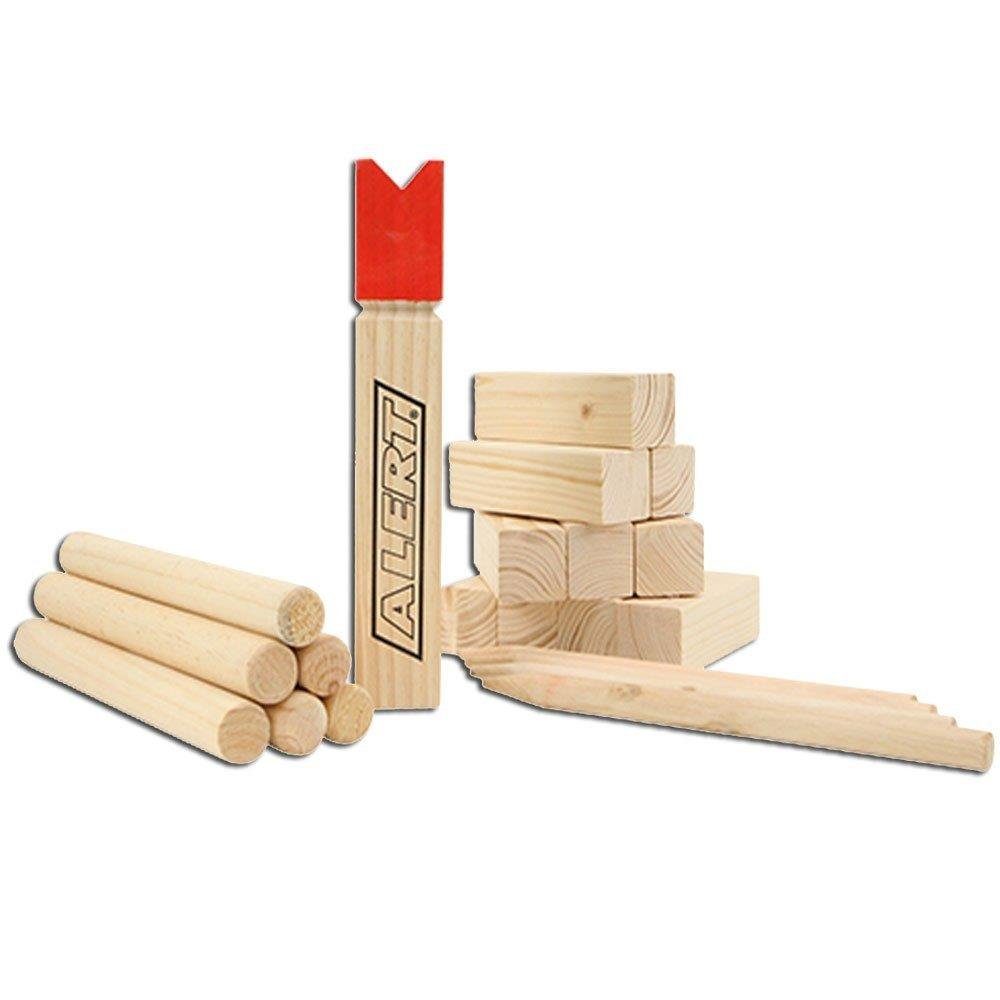 Spielzeug-Gartenset 740-0218 - KUBB Geschicklichkeitsspiel ECHT-Holz Wurfspiel Garten Park
