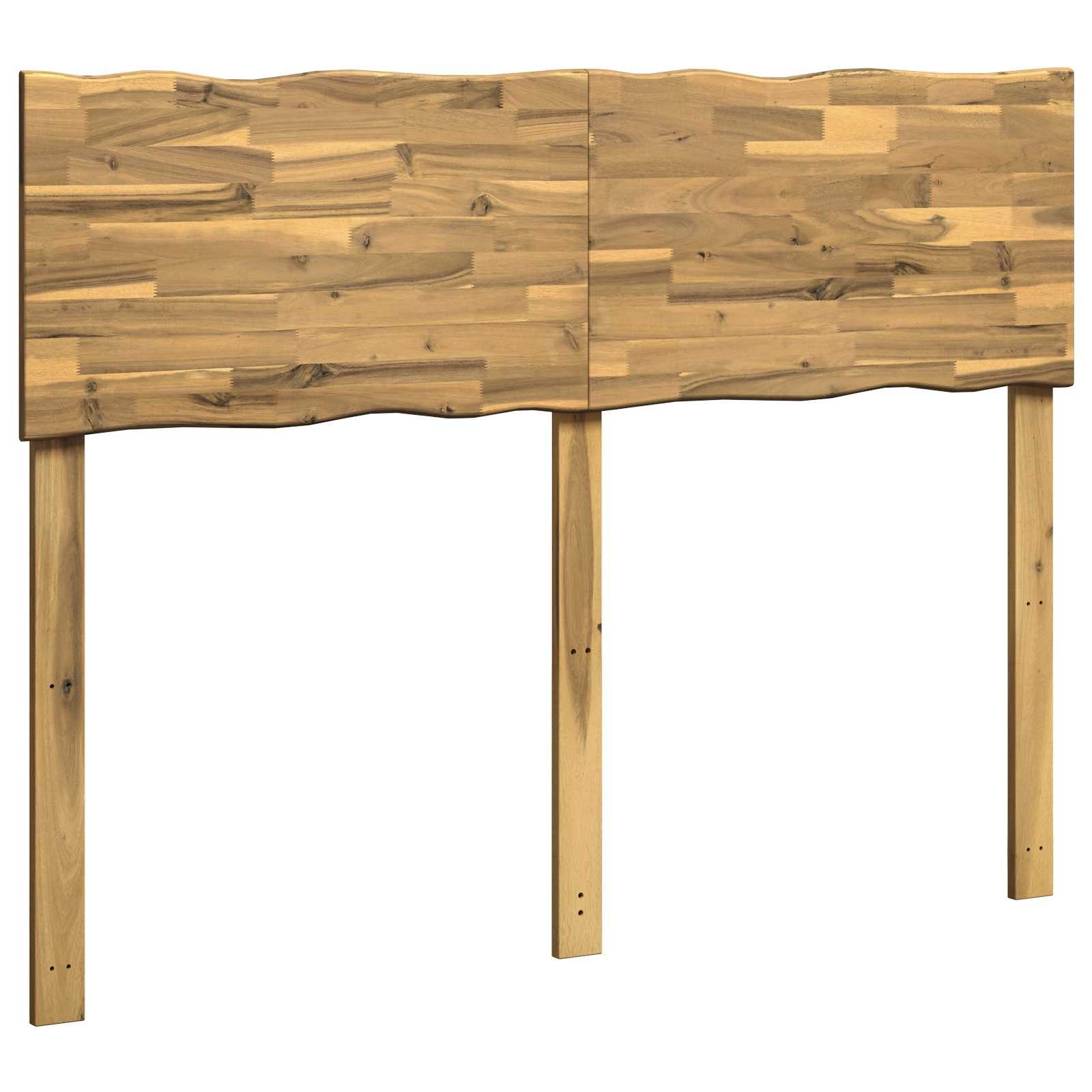 vidaXL Bett Kopfteil mit Live Edge ROSTOCK Weiß 160 cm Massivholz (1-tlg)