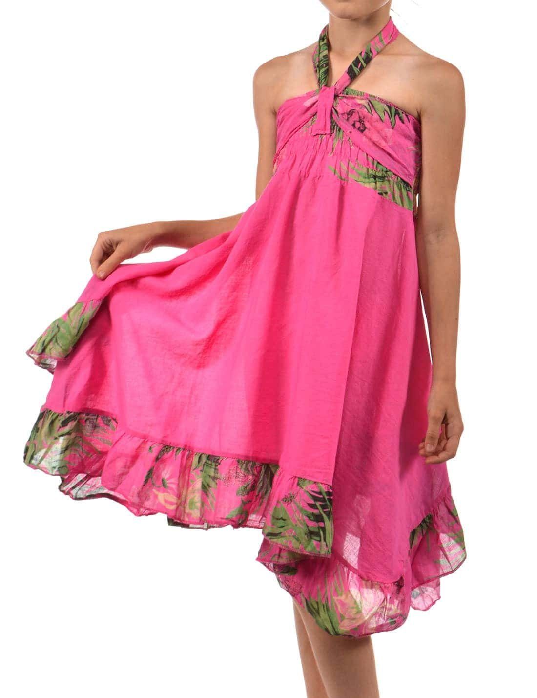 BEZLIT Sommerkleid Mädchen Sommer Kleid (1-tlg) Schulterfrei,elastischer Bund Pink