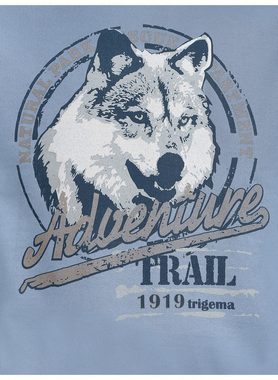 Trigema Sweatshirt TRIGEMA Hoodie mit großem Wolf-Print