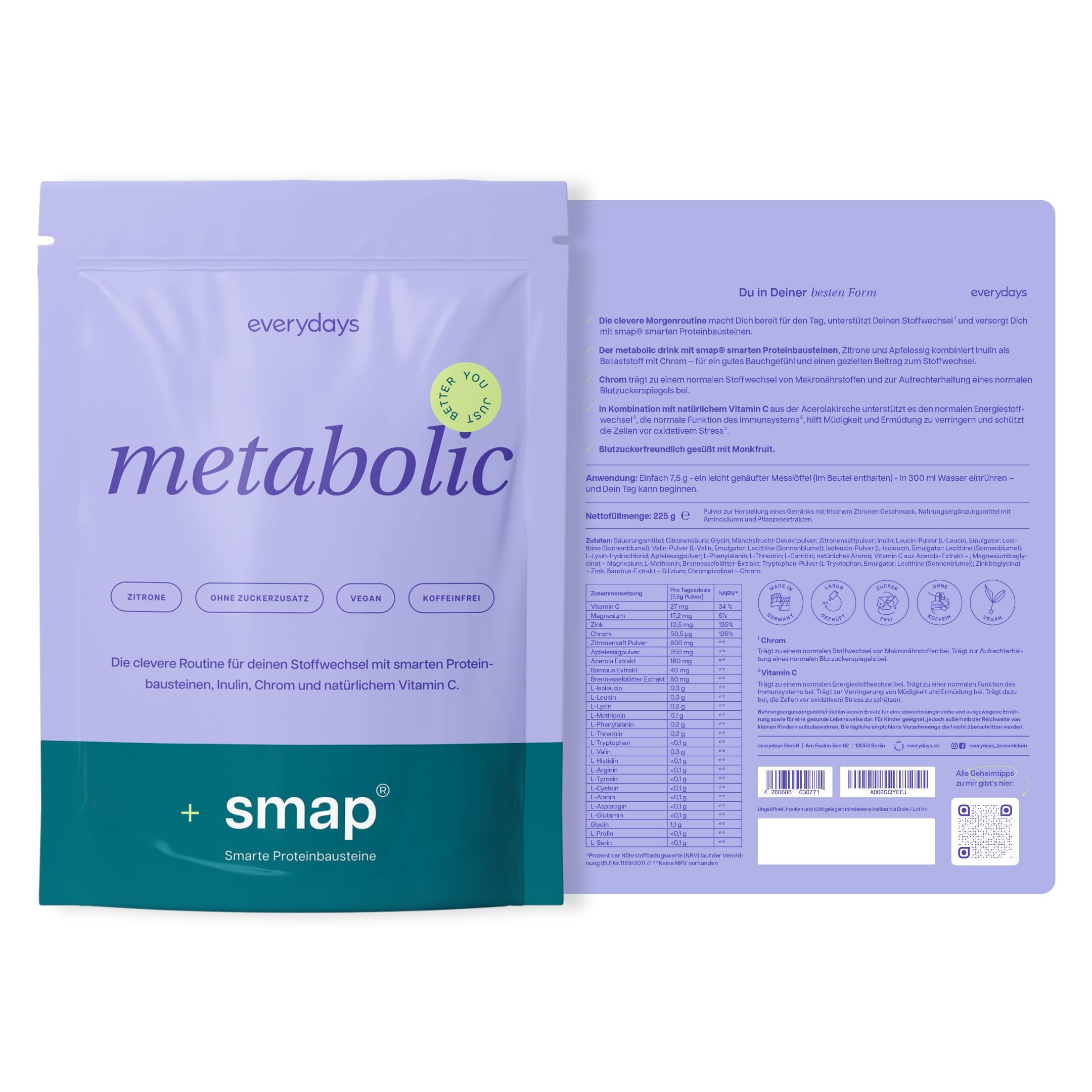 everydays metabolic +smap Pulver, 225 g