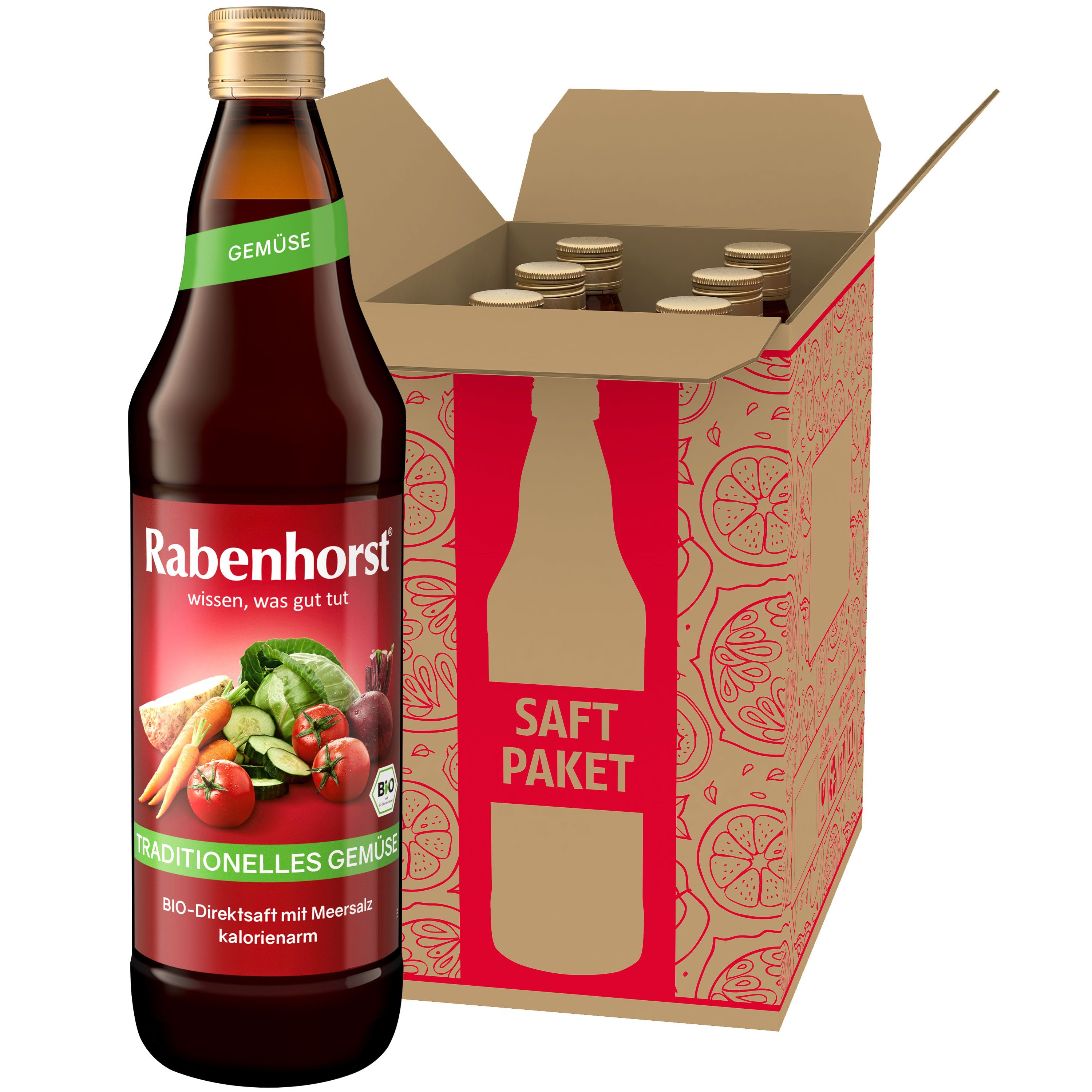 Haus Rabenhorst Saft RABENHORST Traditionelles Gemüse BIO 6er Pack (6 x 700 ml), 0,7 l