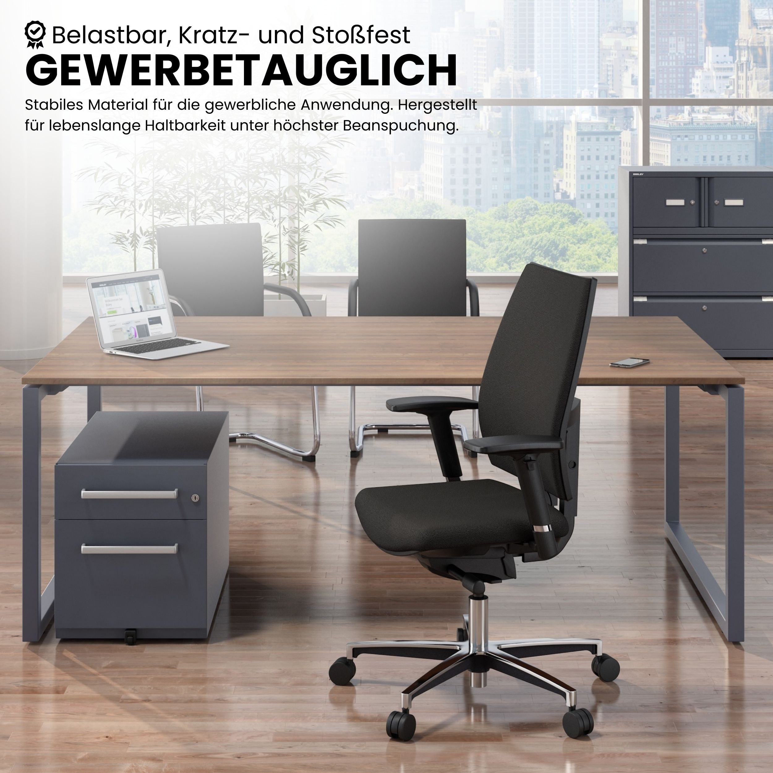 Bisley Schreibtisch Cito Schreibtische DOF, in - Maße: H 74 x B 180 x T 80 cm