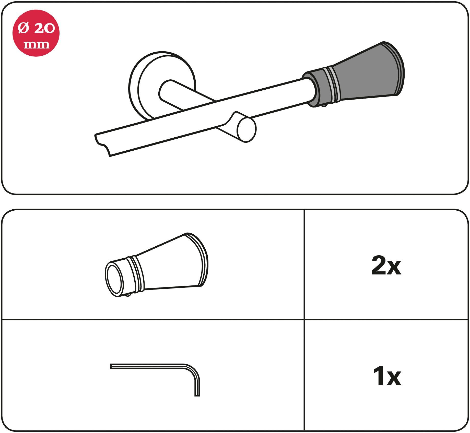 Gardinenstangen-Endstück Siro, GARDINIA, bronzefarben Einzelprogramm Chicago Ø Serie 20 mm (2-St)