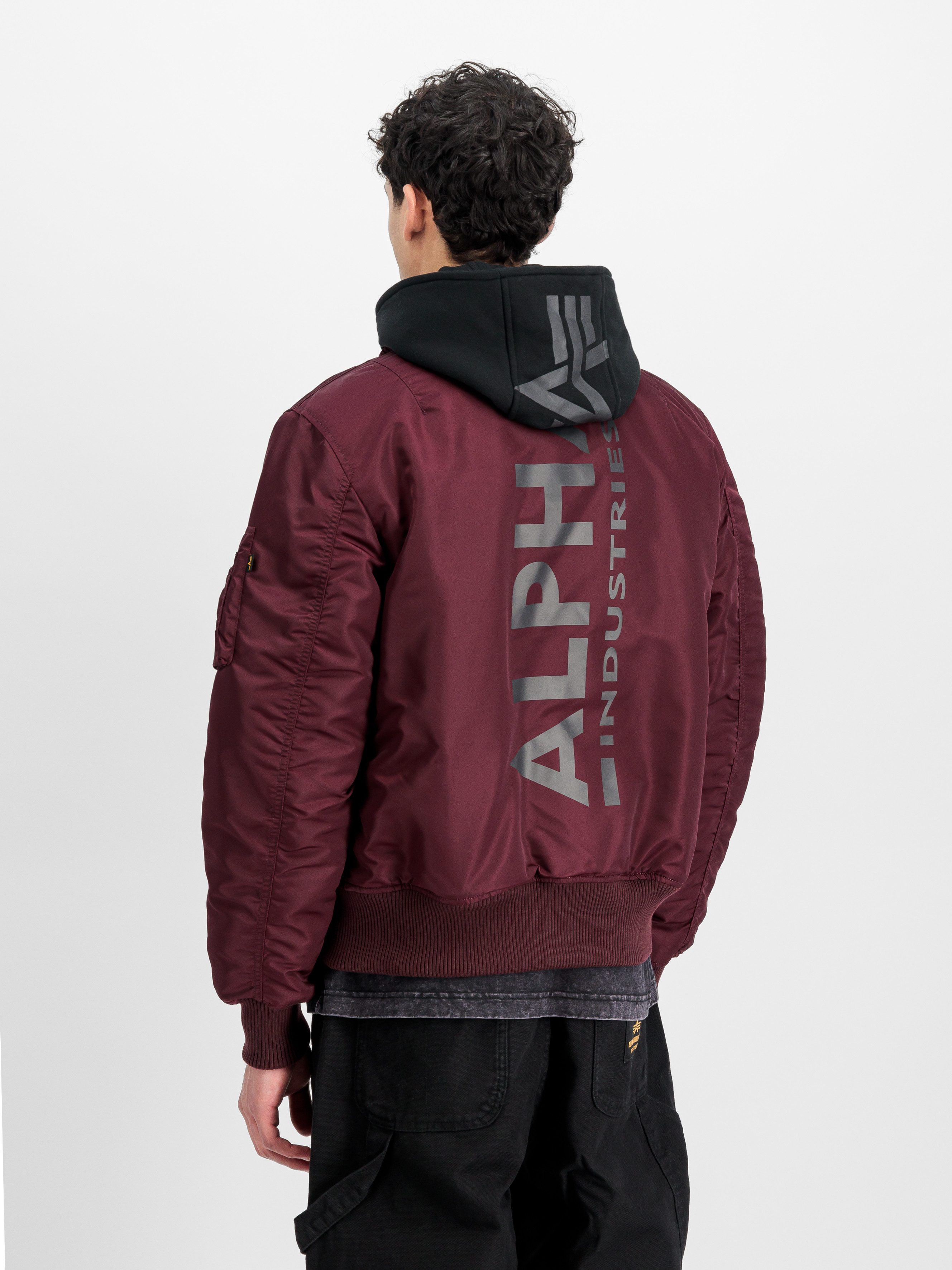 Alpha Industries Bomberjacke MA-1 ZH Back Print Kunstfaser, slim fit günstig online kaufen