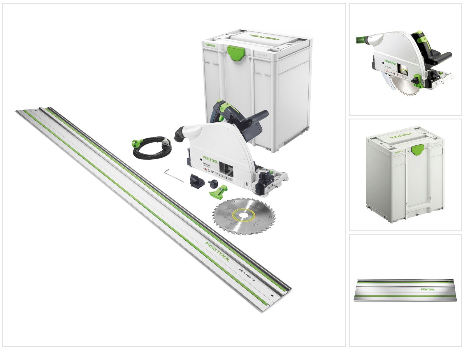 FESTOOL Kompakt-Handkreissäge TS 75 EBQ-Plus-FS Tauchsäge 1600 W 210 mm (576115) + Führungsschien