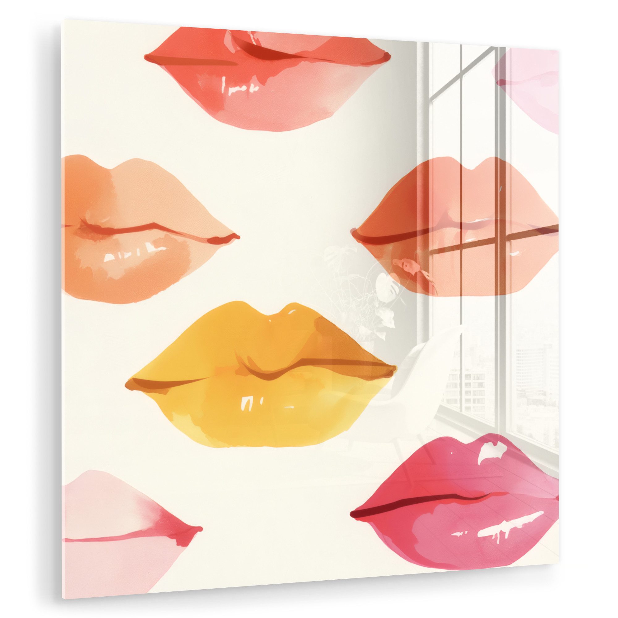 MuchoWow Acrylglasbild Lippen - Bunt - günstig online kaufen
