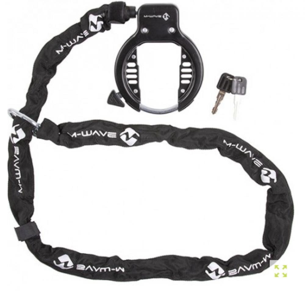 M-Wave Fahrradkette M-Wave Rahmenschloss Ringchain 63 mm mit Kette 1.500mm